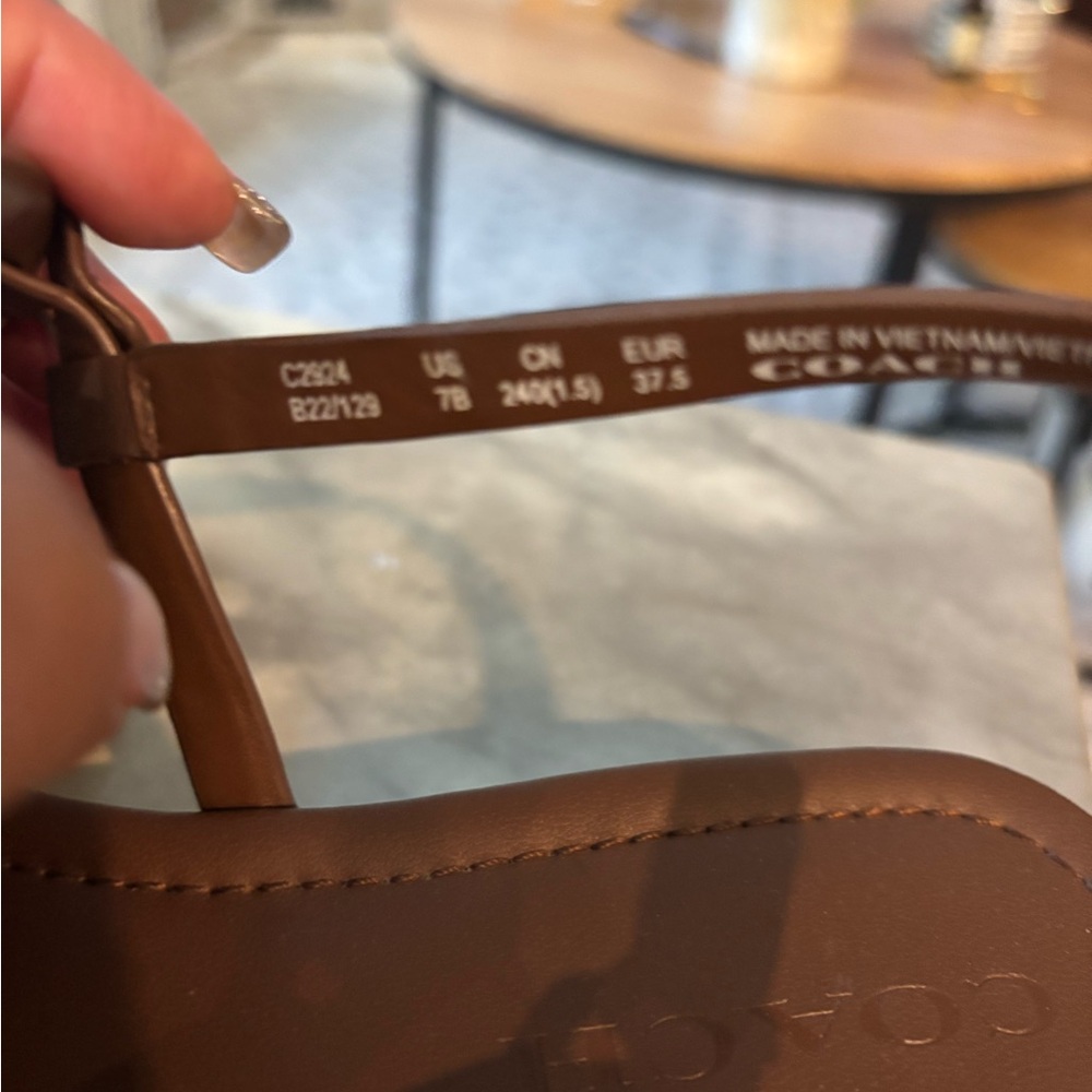 Coach Brown Leather Sandals - Picture 4 of 7